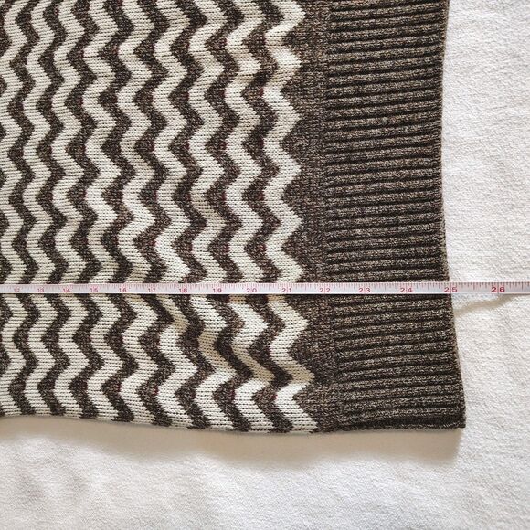 Vtg Brown Cream Geometric Knit Sweater Jumper Acrylic Blend Pullover Retro - Picture 3 of 4